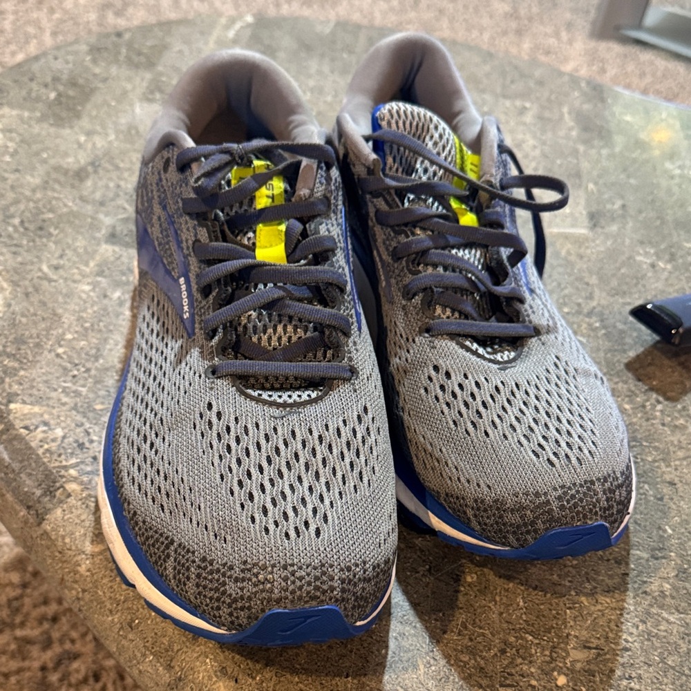 Brooks Gray and Blue Athletic Sneakers - Picture 2 of 9